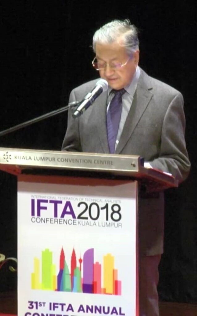 Tun Dr. Mahathir bin Mohamad inaugurating the 31st IFTA Conference 2018 in Kuala Lumpur, Malaysia, organized by MATA